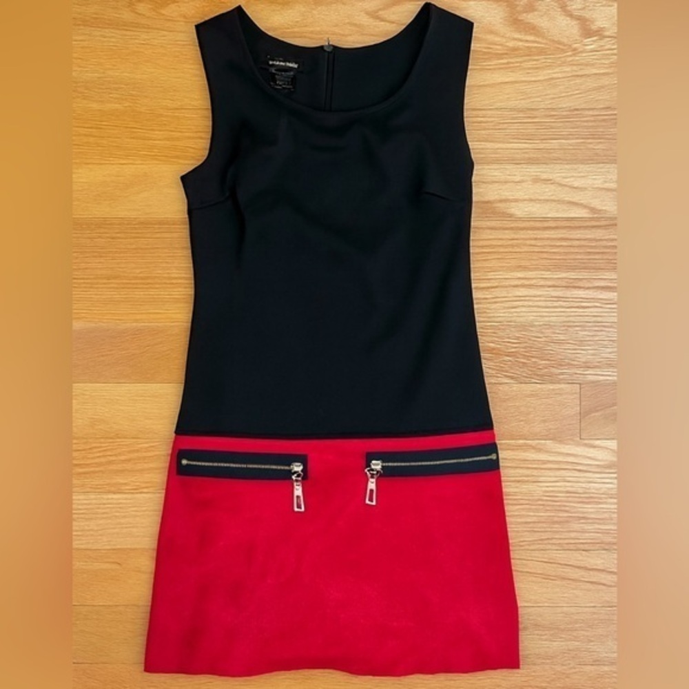 NANA BAÏLA PARIS Color-block Gold Zipper Sleeveless Dress Size XS Small